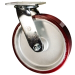 8 Inch Swivel Caster with Polyurethane Tread on Aluminum Core Wheel and Ball Bearings