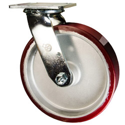 8 Inch Swivel Caster with Polyurethane Tread on Aluminum Core Wheel