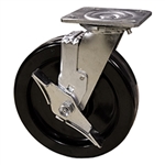 8 Inch Swivel Caster with Phenolic Wheel, Ball Bearings and Brake