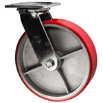 8 Inch Swivel Caster with Polyurethane Tread Wheel and Ball Bearings