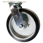 8 Inch Swivel Caster with Rubber Tread on Aluminum Core Wheel and Ball Bearings