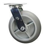 8" Swivel Caster with Thermoplastic Rubber Tread Wheel and Ball Bearings