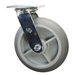 8" Swivel Caster with Thermoplastic Rubber Tread Wheel