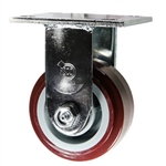 4 Inch Rigid Caster with Polyurethane Tread on Poly Core Wheel and Ball Bearings