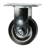 4 Inch Rigid Caster with Rubber Tread on Aluminum Core Wheel