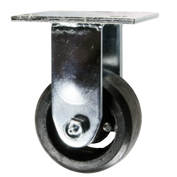 4 Inch Rigid Caster with Rubber Tread Wheel and Ball Bearings