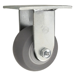 4" Rigid Caster with Thermoplastic Rubber Tread Wheel and Ball Bearings