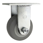 4" Rigid Caster with Thermoplastic Rubber Tread Wheel and Ball Bearings
