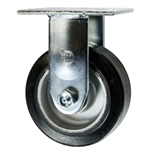 5 Inch Rigid Caster with Rubber Tread on Aluminum Core Wheel and Ball Bearings