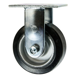 5 Inch Rigid Caster with Rubber Tread on Aluminum Core Wheel