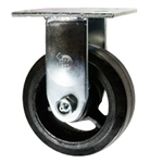 5 Inch Rigid Caster with Rubber Tread Wheel and Ball Bearings