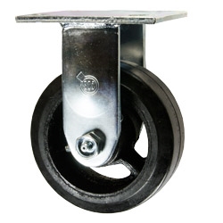 5 Inch Rigid Caster with Rubber Tread Wheel and Ball Bearings