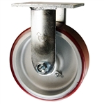 6 Inch Rigid Caster with Polyurethane Tread on Aluminum Core Wheel and Ball Bearings