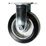 6 Inch Rigid Caster with Rubber Tread on Aluminum Core Wheel