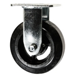 6 Inch Rigid Caster with Rubber Tread Wheel and Ball Bearings