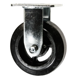 6 Inch Rigid Caster with Rubber Tread Wheel and Ball Bearings