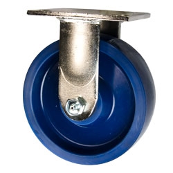 6 Inch Rigid Caster - Solid Polyurethane Wheel with Ball Bearings