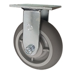 6" Rigid Caster with Thermoplastic Rubber Tread Wheel and Ball Bearings