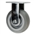 6" Rigid Caster with Flat Thermoplastic Rubber Tread Wheel and Ball Bearings