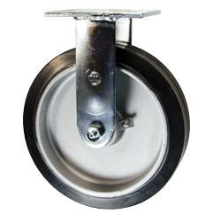 8 Inch Rigid Caster with Rubber Tread on Aluminum Core Wheel