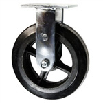 8 Inch Rigid Caster with Rubber Tread Wheel