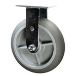 8" Rigid Caster with Thermoplastic Rubber Tread Wheel