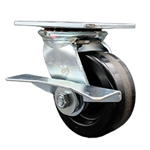 5 Inch Large Plate Swivel Caster with Phenolic Wheel and Brake
