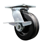 6 Inch Large Plate Swivel Caster with Phenolic Wheel and Brake