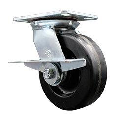 6 Inch Large Plate Swivel Caster with Phenolic Wheel and Brake