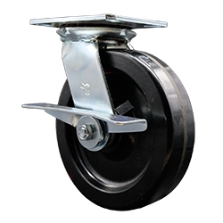 8 Inch Large Plate Swivel Caster with Phenolic Wheel and Brake