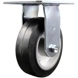 Service Caster Series #35 rigid caster fitted with 6 inch diameter by 2 inch wide moldon rubber tread on aluminum core wheel.








.