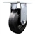 Service Caster Series #35 rigid caster fitted with 6 inch diameter by 2 inch wide moldon rubber tread on metal core wheel.