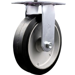 Service Caster Series #35 rigid caster fitted with 8 inch diameter by 2 inch wide moldon rubber tread on aluminum core wheel.











.