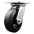 Service Caster Series #35 swivel caster fitted with 6 inch diameter by 2 inch wide moldon rubber tread on metal core wheel.