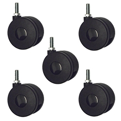 threaded metric stem casters set of 5