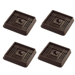 2" Square Rubber Furniture Cup - Prevent Sliding - Set of 4