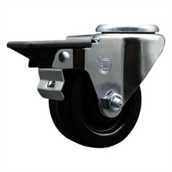 Service Caster #20 Series bolt hole swivel casters with 3 inch phenolic wheel and posi lock are a versatile caster solution.