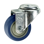 3" Bolt Hole Swivel Caster with Blue Polyurethane Wheel Tread