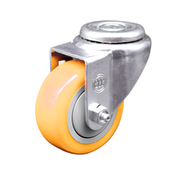 Service Caster #20 Series swivel casters with 3 inch polyurethane wheel are a versatile caster choice. Featuring a zinc plated finish, these casters are ideal for light and medium duty material handling, carts, equipment, and shop projects.