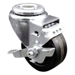 Service Caster #20 Series bolt hole swivel casters with 3-1/2 inch phenolic wheel and brake are a versatile caster solution.