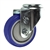 3-1/2" Bolt Hole Swivel Caster with Blue Polyurethane Wheel Tread