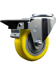 Service Caster #20 Series swivel casters with brake and 3.5 inch polyurethane wheel are a versatile caster choice. Featuring a zinc plated finish, these casters are ideal for light and medium duty material handling, carts, equipment, and shop projects.