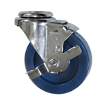 3-1/2" Bolt Hole Swivel Caster with Solid Polyurethane Wheel and Brake