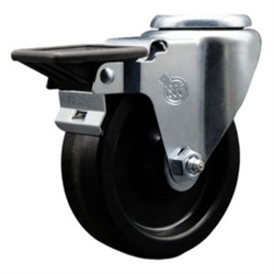 Service Caster #20 Series bolt hole swivel casters with 4 inch phenolic wheel and posi lock are a versatile caster solution.
