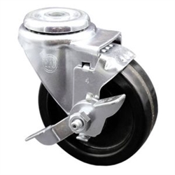 Service Caster #20 Series bolt hole swivel casters with 4 inch phenolic wheel and brake are a versatile caster solution.