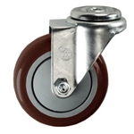 4" Swivel Caster with Maroon Polyurethane Tread