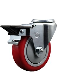 4" Bolt Hole Swivel Caster with Polyurethane Tread