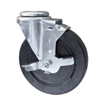 5" Swivel Caster with bolt hole, hard rubber wheel and brake