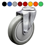 5 Inch Bolt Hole Swivel Caster with 5 inch Polyurethane Tread Wheel Color Options