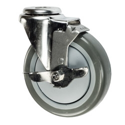 5" Bolt Hole Swivel Caster with Polyurethane Tread and Brake